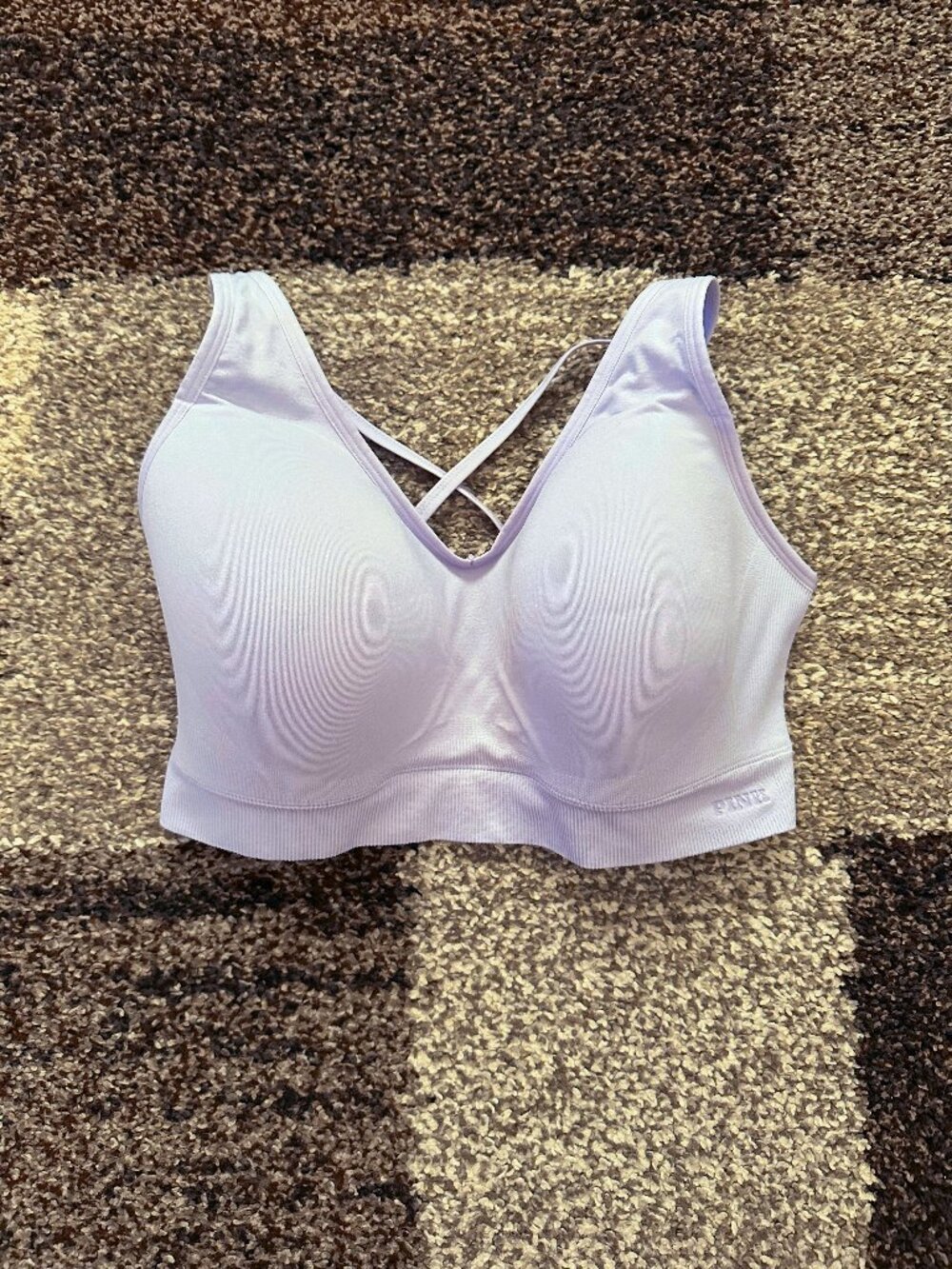 PINK VICTORIA'S SECRET (L-DD) Pastel Lilac Seamless Air Medium Impact Sports Bra